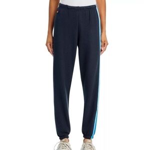 Aviator Nation Rainbow-Stripe Navy Blue Sweatpants Size Small
